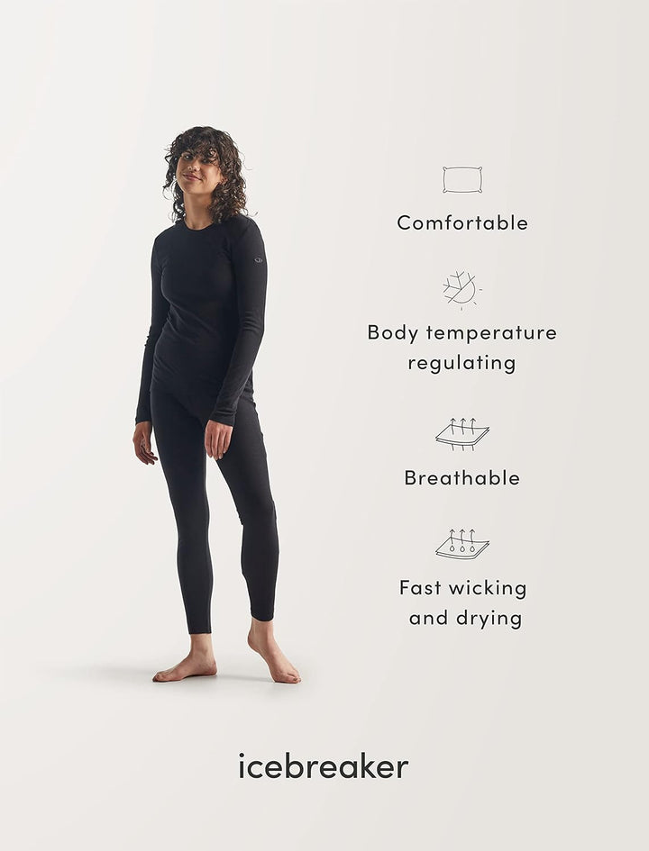 Icebreaker Damen Everyday Leggings - Lange Sportleggins - 100% Merinowolle Base Layer - Loden, L