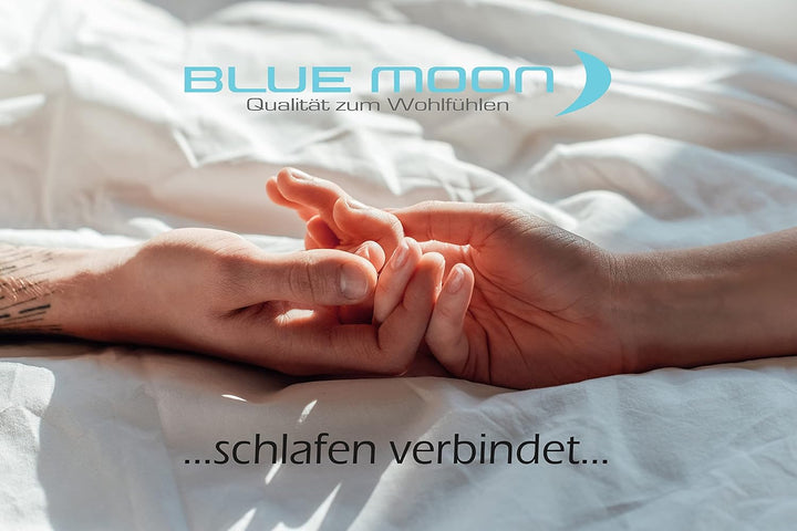 BLUE MOON Mako-Satin Wendebettwäsche einfärbig Uni, Made in EU! (Blume Beere, 140 x 200 + 70 x 90 cm