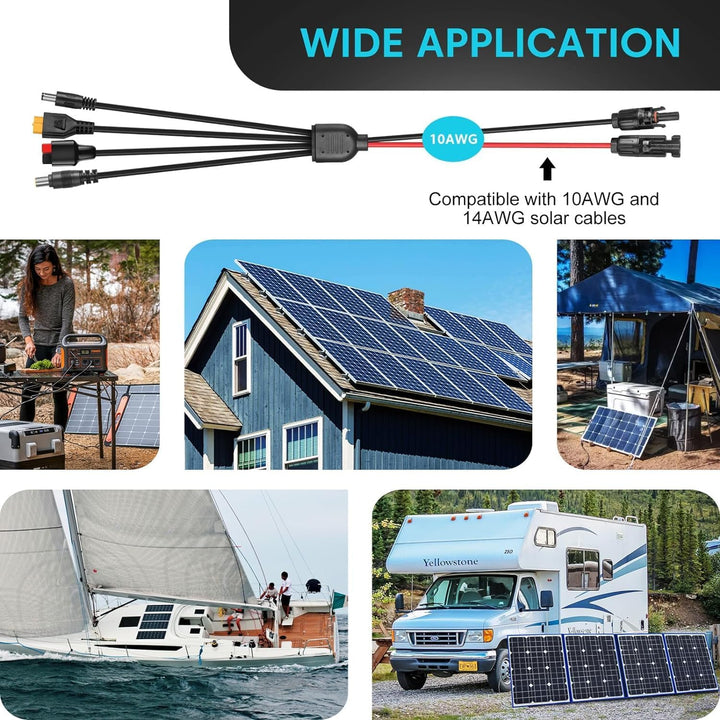 DC Solarladekabel 3m, Solarstecker XT60 Stecker Solarkabel 12AWG Solarpanel Adapter, 3M