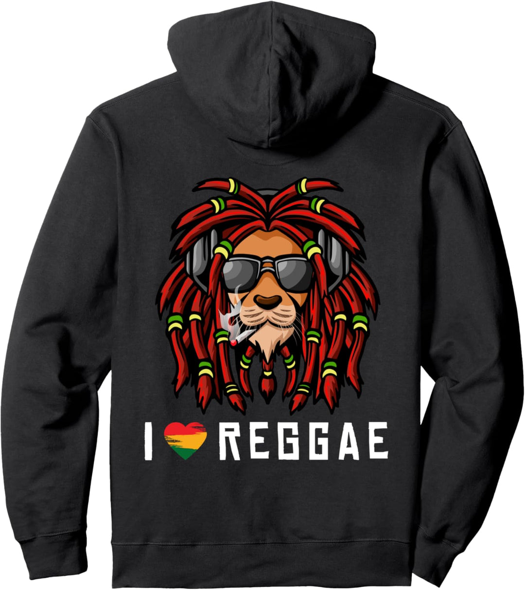 Reggae Löwe Rastafari Dreadlocks Reggaeton Jamaika Rasta Pullover Hoodie