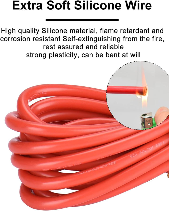 DIHOOL batteriekabel 50mm2 m8 100cm 0 AWG Silikonkabel Wellrohr Kabelrohr Weich und Flexibel Hitzebe