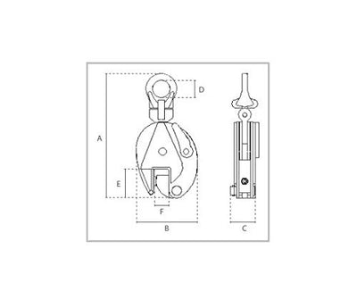 1t Vertikale Hebeklemme mit Schwenköse Blechgreifer Blechklemme Greifer Vertikal Hebegreifer Schwenk