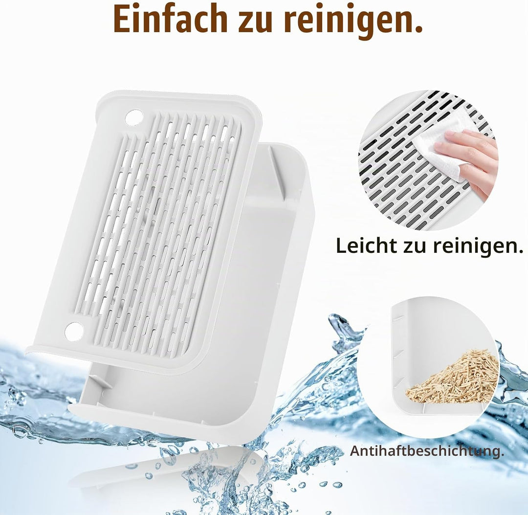 Katzentoilette, Katzenrampe/Treppe/Katzenfänger mit Filterfunktion, leicht zu reinigen, Filterpedal