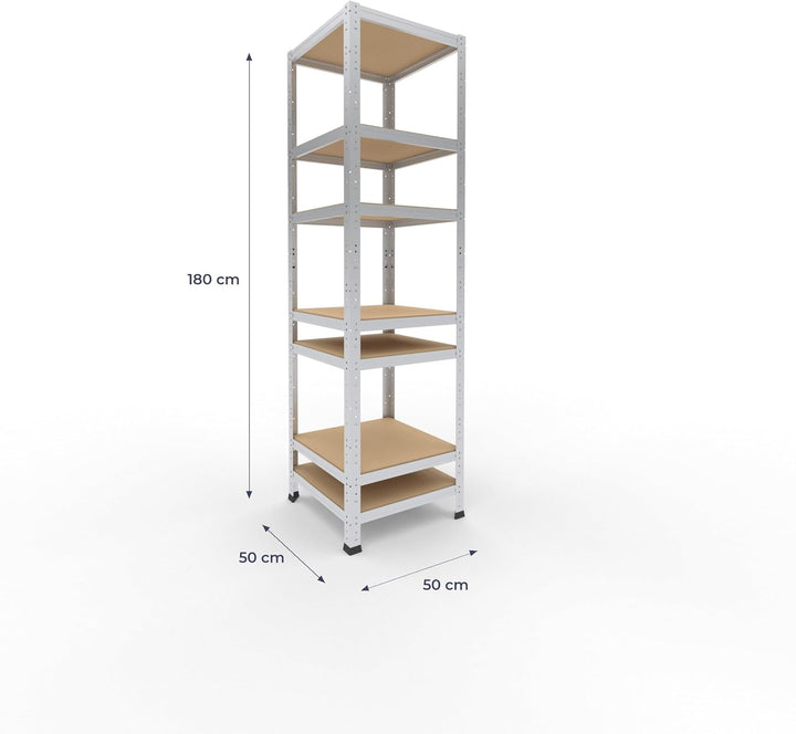 shelfplaza® 180x50x50cm Home Schwerlastregal verzinkt/Metallregal mit 7 Böden/Kellerregal Metall, Ga