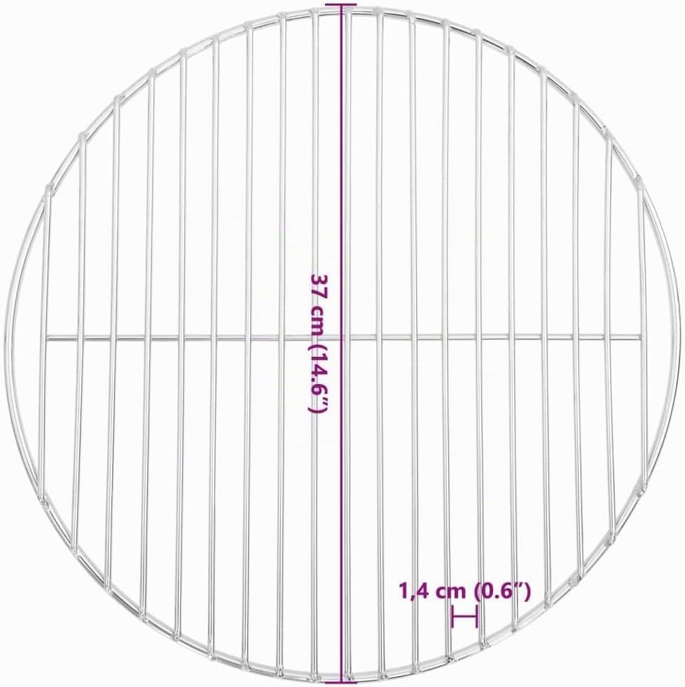 vidaXL Grillrost, Grillgitter Rostbeständig, Ersatzrost für Weber-Grill Holzkohlegrill Kugelgrill, H