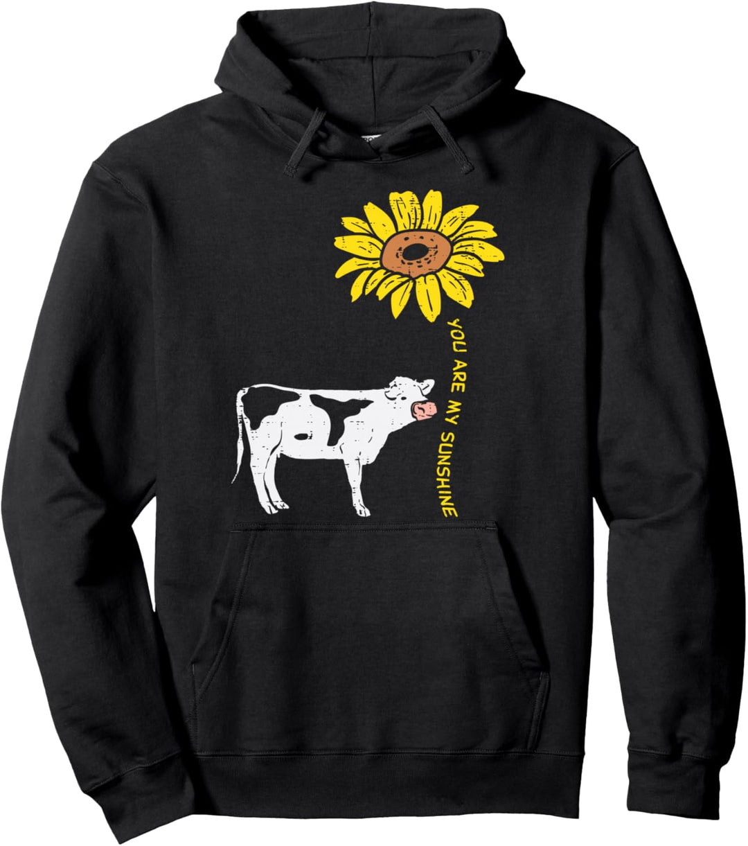 Sunshine Sunflower Cow Farm Animal Farming Life Farmer Gift Pullover Hoodie