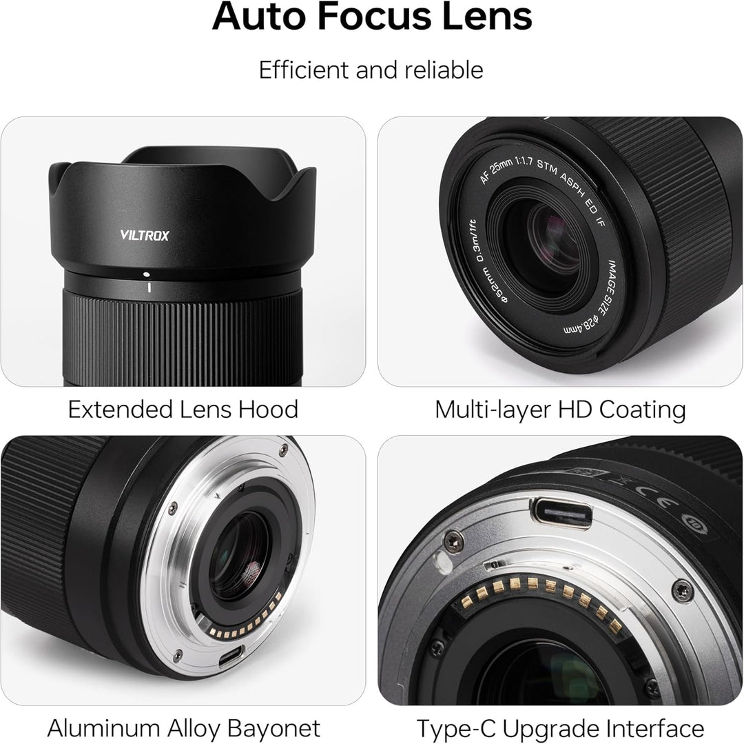 VILTROX AF 25mm F1.7 Objektiv für Fuji X-Mount, f/1.7 APS-C Autofokus-Mittelteleobjektiv, kompatibel