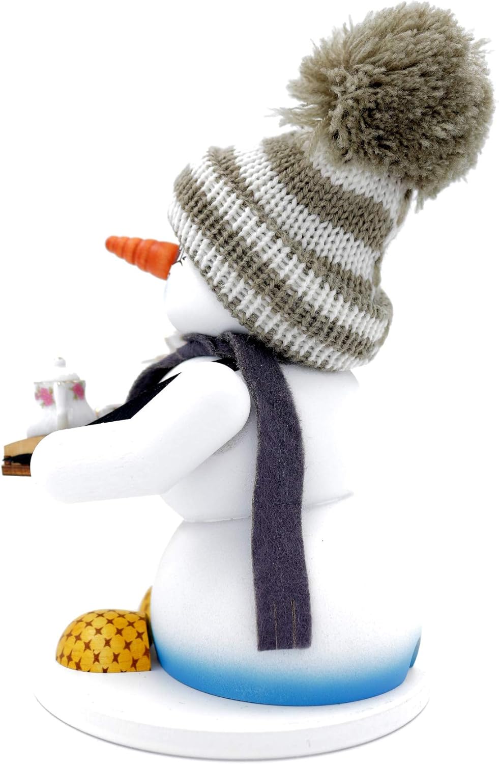 Kuhnert - Erzgebirgische Holzkunst Räuchermann Räucherfigur Schneemann 19cm - Bauchladen, Bauchladen