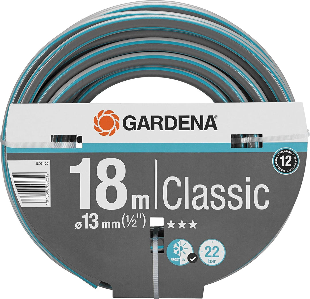 Gardena Classic Schlauch 13 mm (1/2 Zoll), 18 m: Universeller Gartenschlauch aus robustem Kreuzgeweb