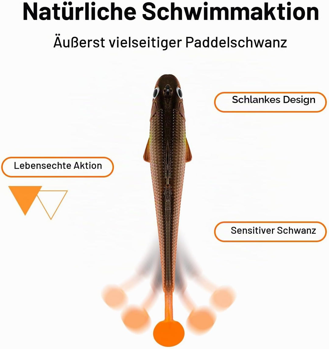 TRUSCEND Gummifische Angelköder für Forelle Zander & Barsch, Kunstköder Angelausrüstung Gummiköder A