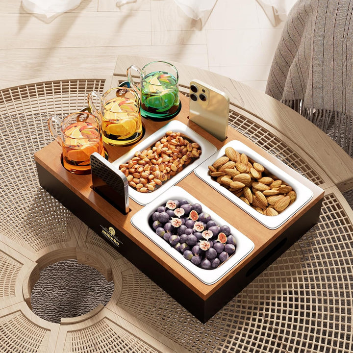 Couchbar, Sofa Organizer auf dem Beistelltische Couchtisch, Couchbar Holz als Bier Geschenke für Män