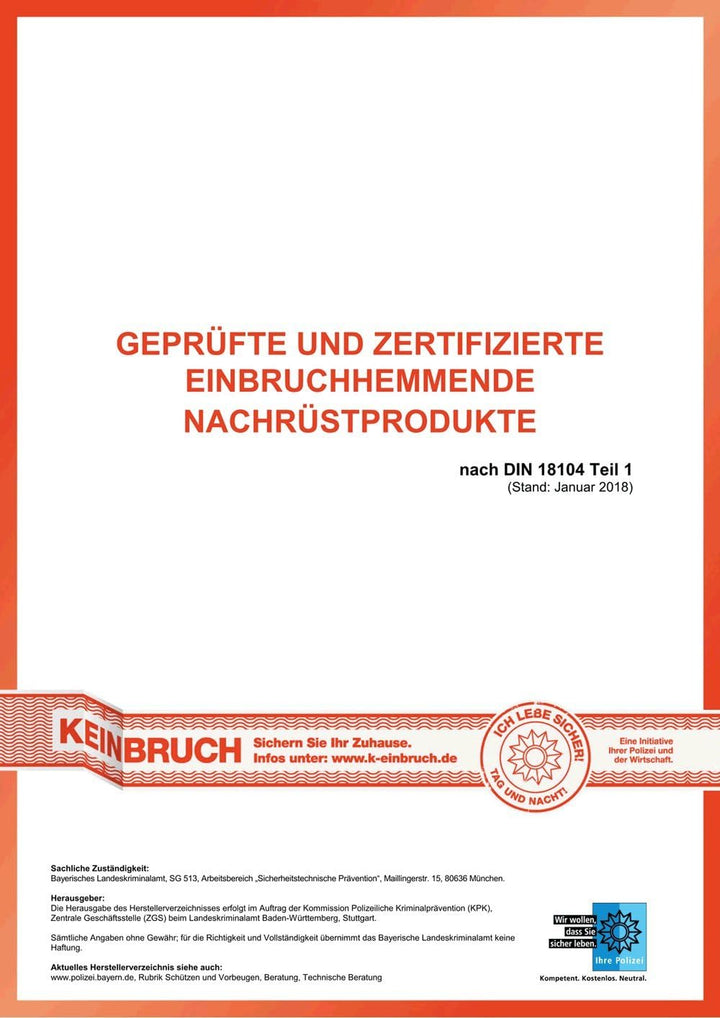 5 x Bever Stuco Safe, zertifizierte Fenstersicherung mit Pilzkopf für erhöhte Sicherheit weiss, 22SW