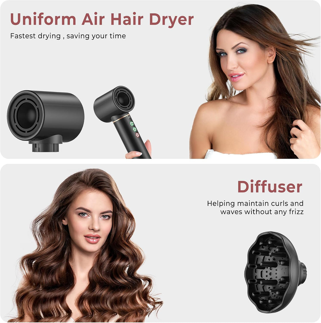 MogaWave Air Styler 7 in 1 Hair Styler Airbrush Haarstyler mit 110000 U/Min Haartrockner 1300W High