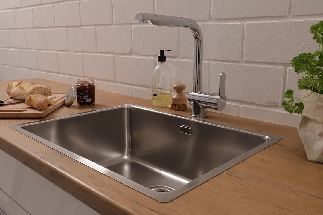 Respekta Detroit Edelstahl Spülbecken / 1 Becken Einbauspüle in 59 x 43,5 cm / Edelstahlspüle geeign
