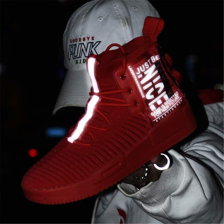 FUSHITON Herren Sportschuhe High Top Turnschuhe Mode Freizeitschuhe Draussen Laufschuhe Sneakers Lei