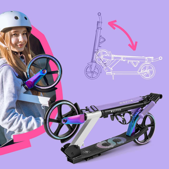 MOVINO Infinity Roller Scooter City Roller Tretroller Klappbar Höhenverstellbar Mit Flaschenhalter F