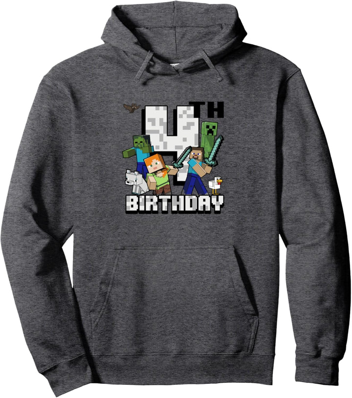 Minecraft-Gruppenfoto Alles Gute zum 4. Geburtstag Pullover Hoodie