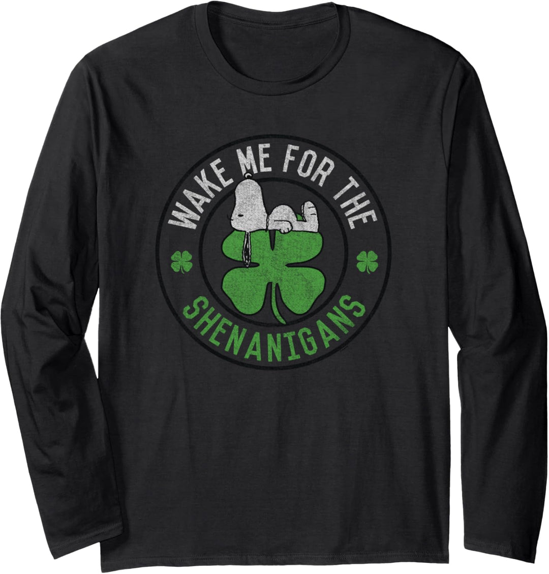 Peanuts St Patrick's Day Weck mich für Shenanigans auf Langarmshirt