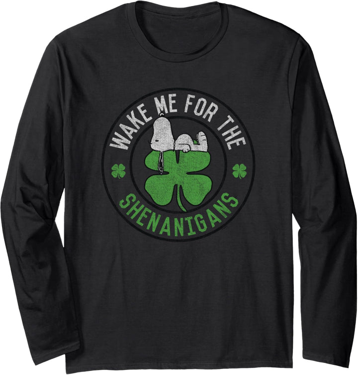 Peanuts St Patrick's Day Weck mich für Shenanigans auf Langarmshirt