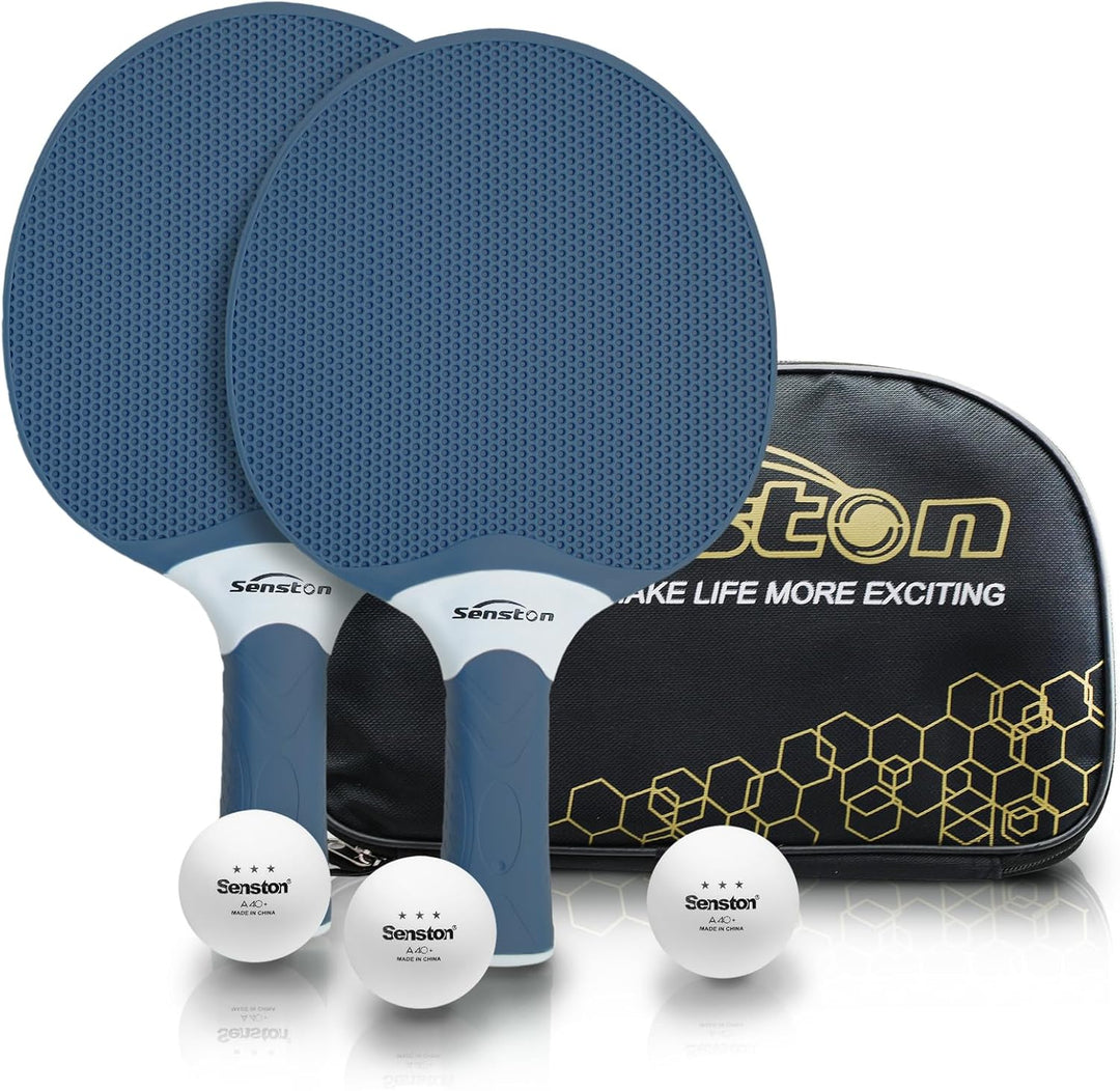 Senston Tischtennisschläger Set, professionelle Tischtennisschläger mit 3 Bällen, Ping Pong Paddel S