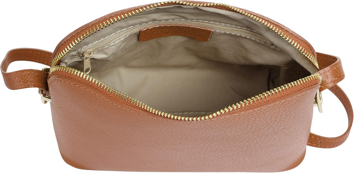 Cluty Umhängetasche Echt Leder Damen | Made in Italy, Smartphonefach, Handtasche aus Leder, Crossbod