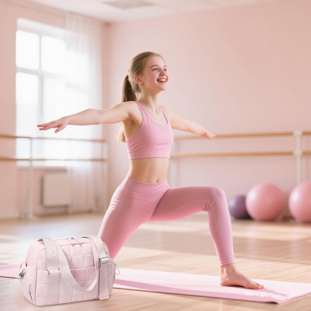 LEDAOU Mini Sporttasche für Damen, Kleiner gepolsterter Turnbeutel mit Nassfach und Münztasche, Leic