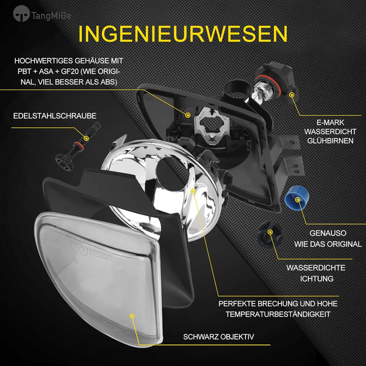 TangMiGe Nebelscheinwerfer Kompatibel mit BMW 5er F10 F11 01/2009-06/2013, für Standard Stossstange,