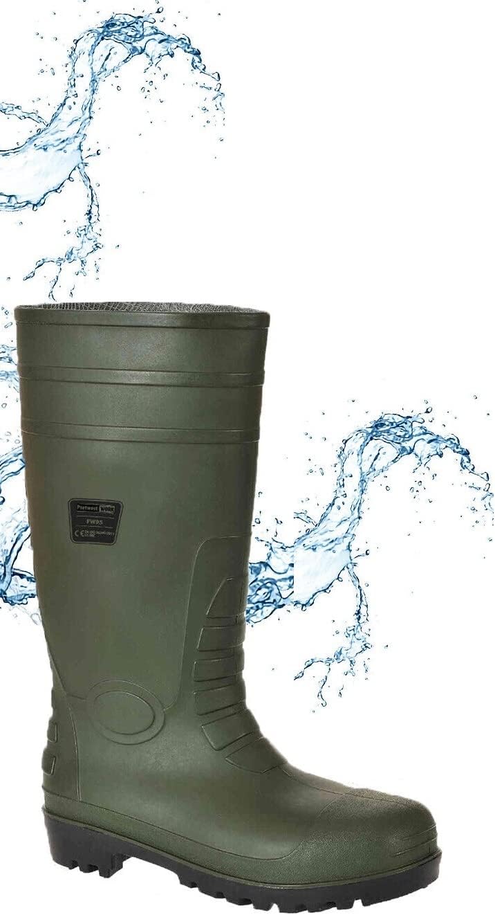 Portwest Total-Sicherheitsgummistiefel S5, Grösse: 44, Farbe: Grün, FW95GNR44 44 EU Grün, 44 EU Grün