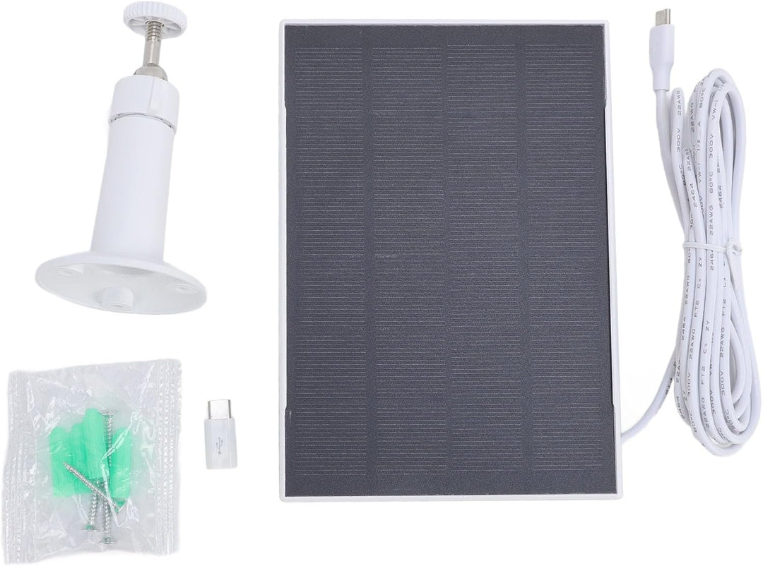 8W Solarpanel für Überwachungskamera, USB C/Micro USB Solar Panel Ladegerät für Vogelfutterkamera/Tü