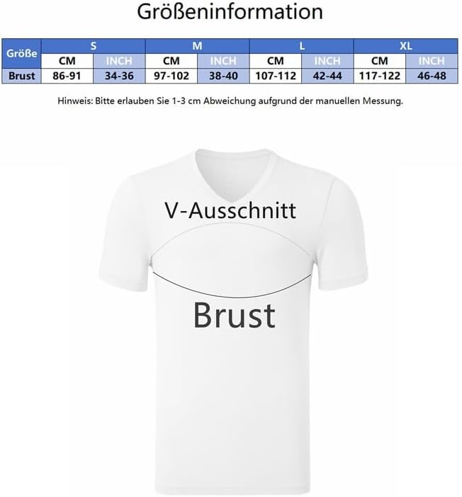 COLORFULLEAF 3/5er Pack Bambus T-Shirt Herren V Ausschnitt/Rundhals Stretch Unterhemd Männer Einfarb