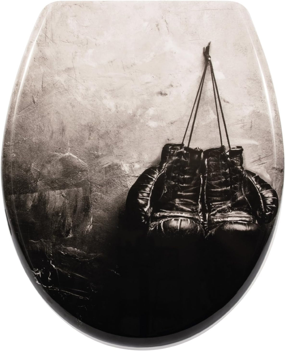 SITZPLATZ WC-Sitz mit Absenkautomatik, Sport Dekor Boxkampf, antibakterieller Duroplast Toilettensit