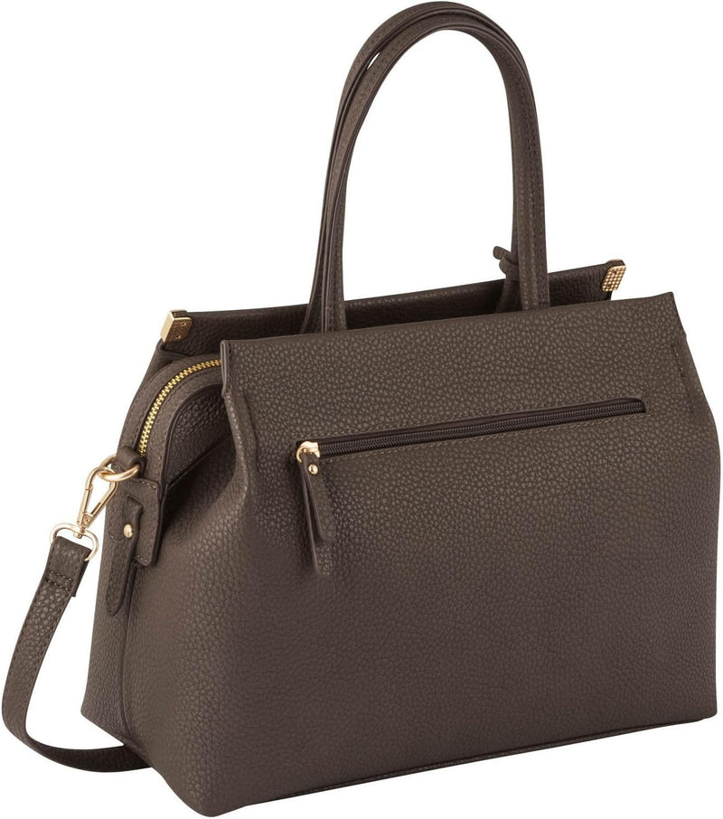 Gabor bags Gela Damen Shopper Umhängetasche Reissverschluss Beige 35x13,5x24 Dark Taupe, 35x13,5x24