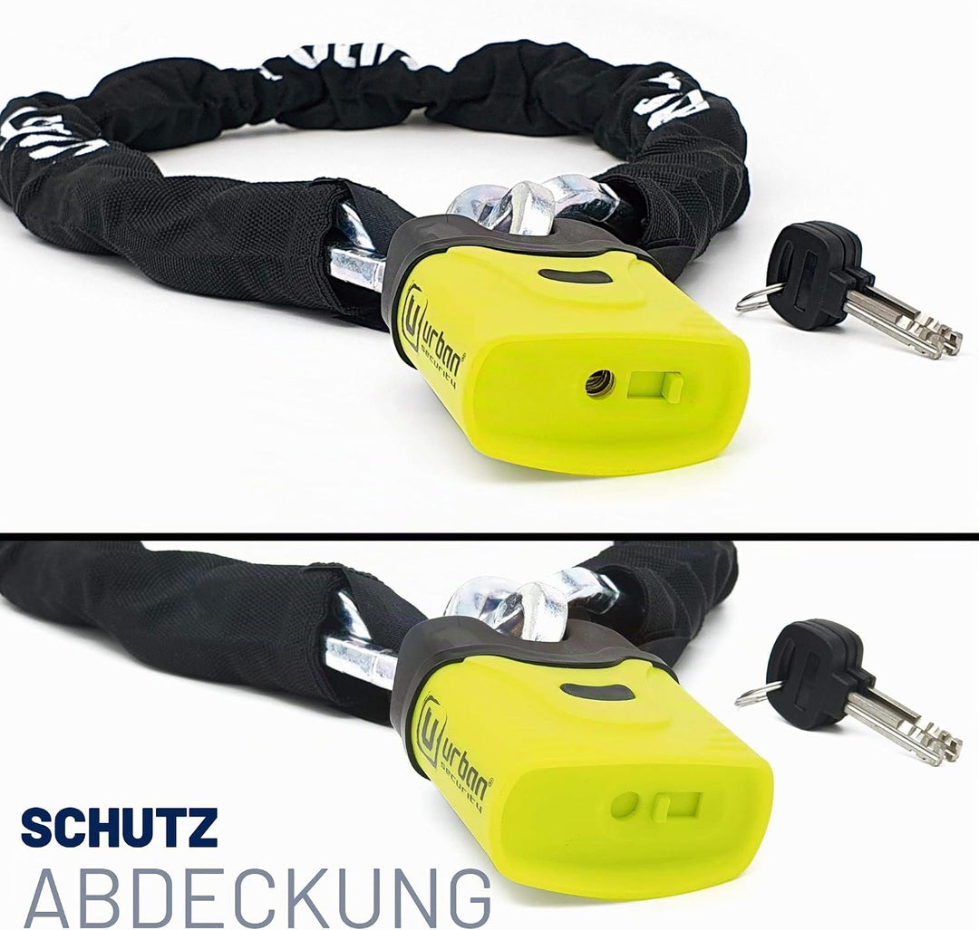 URBAN SECURITY U4K120 Kettenschloss Gehärtetem Stahl ø10, Sicherheitslevel 11, Motorradschloss Fahrr