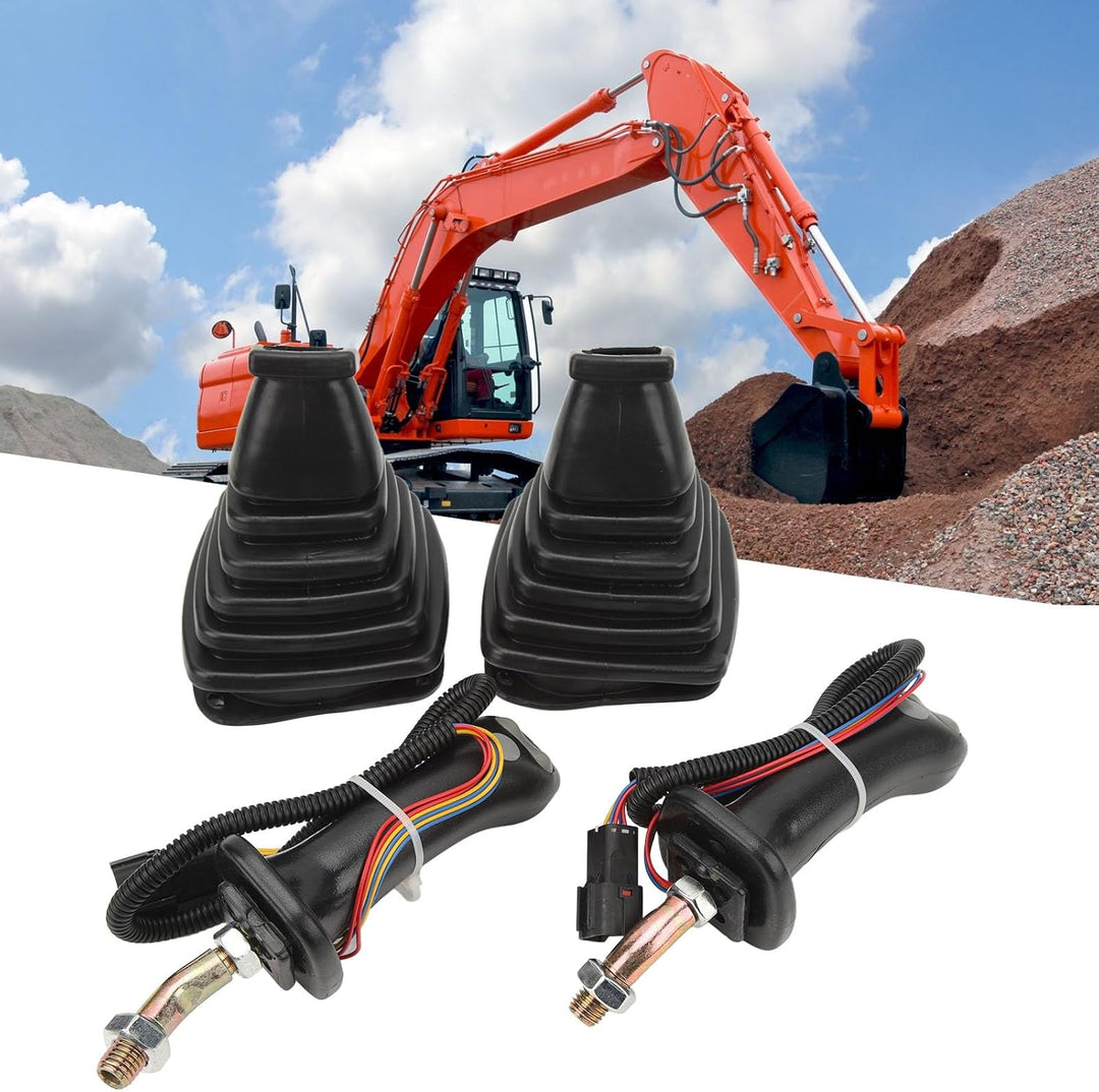 Pyhodi 2 Stück 3-Tasten-Bagger-Joystick-Griffe, Staubschutz-Ersatz für Doosan DH DX150 215 225 300 3