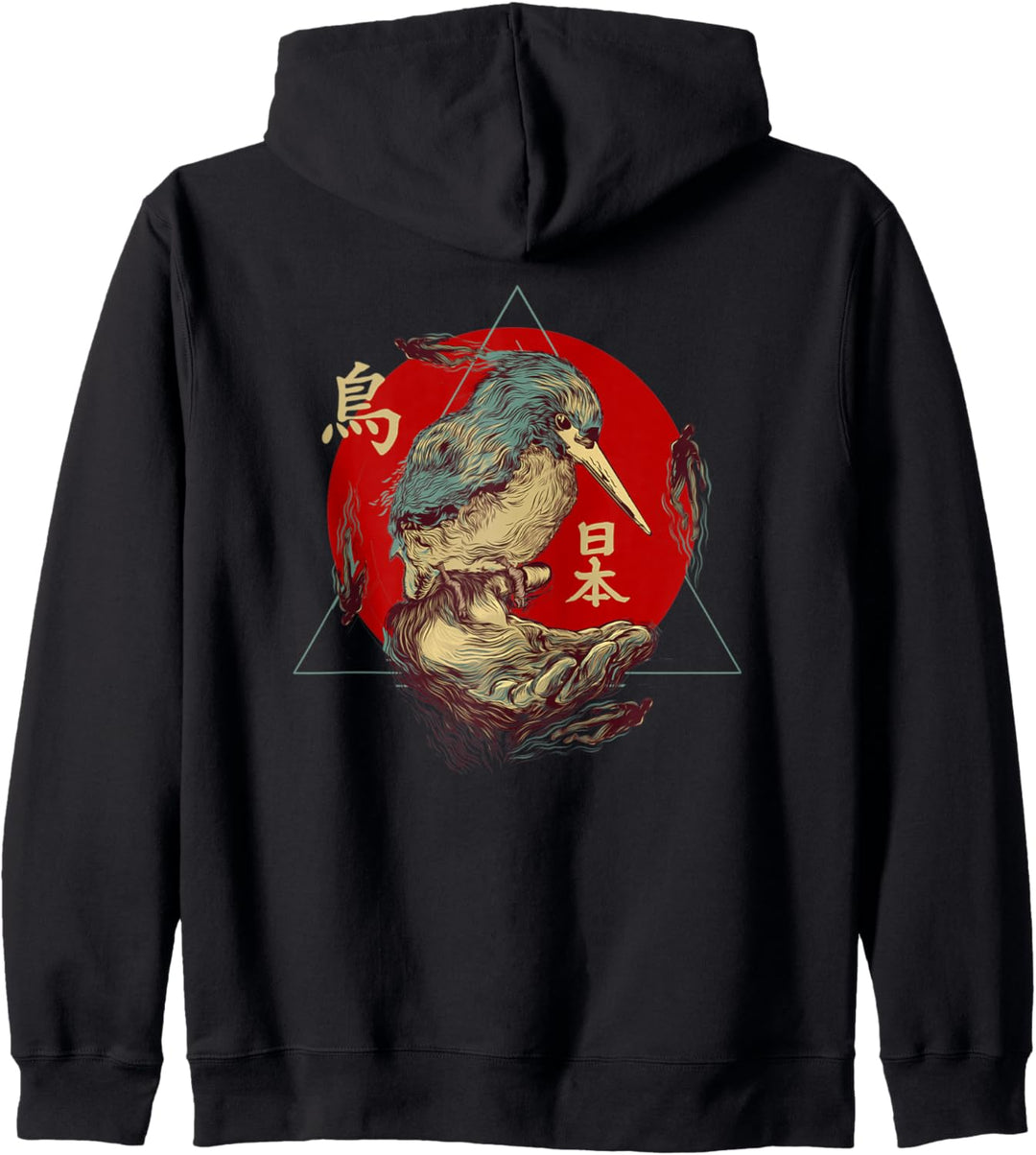 TRADITIONELLES JAPANISCHES DESIGN, ORIENTALISCHE VOGELKUNST Kapuzenjacke