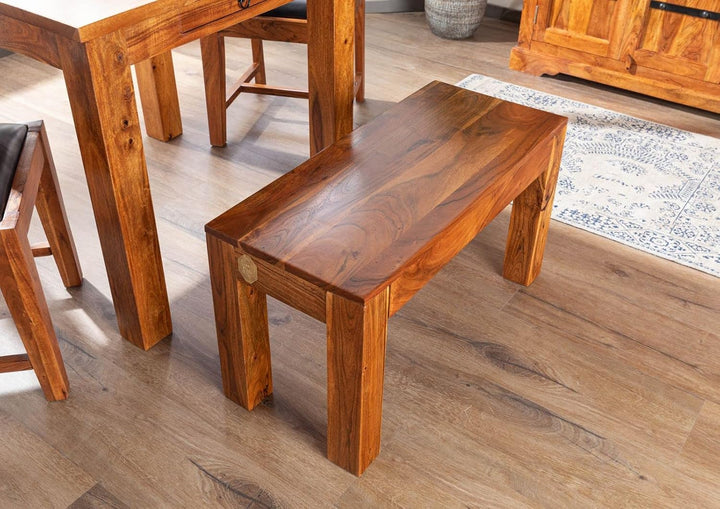 MASSIVMOEBEL24.DE Akazie Massivmöbel Bank 80x35 Honig Holz massiv Möbel Oxford #11 80x35x45 cm (BxTx