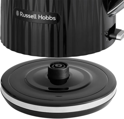 Russell Hobbs Wasserkocher [1,7L 2400W] Eden Schwarz, Edelstahlakzente (herausnehmbarer Kalkfilter,D