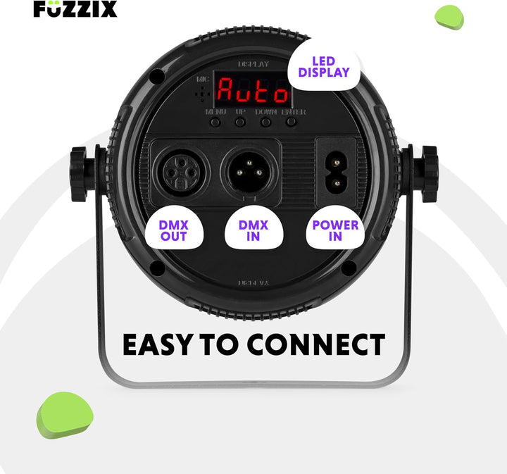 Fuzzix PLF12 - LED Par Strahler - 12x 2 Watt LEDs - Discolicht Partylicht, RGB Strahler mit Fernbedi