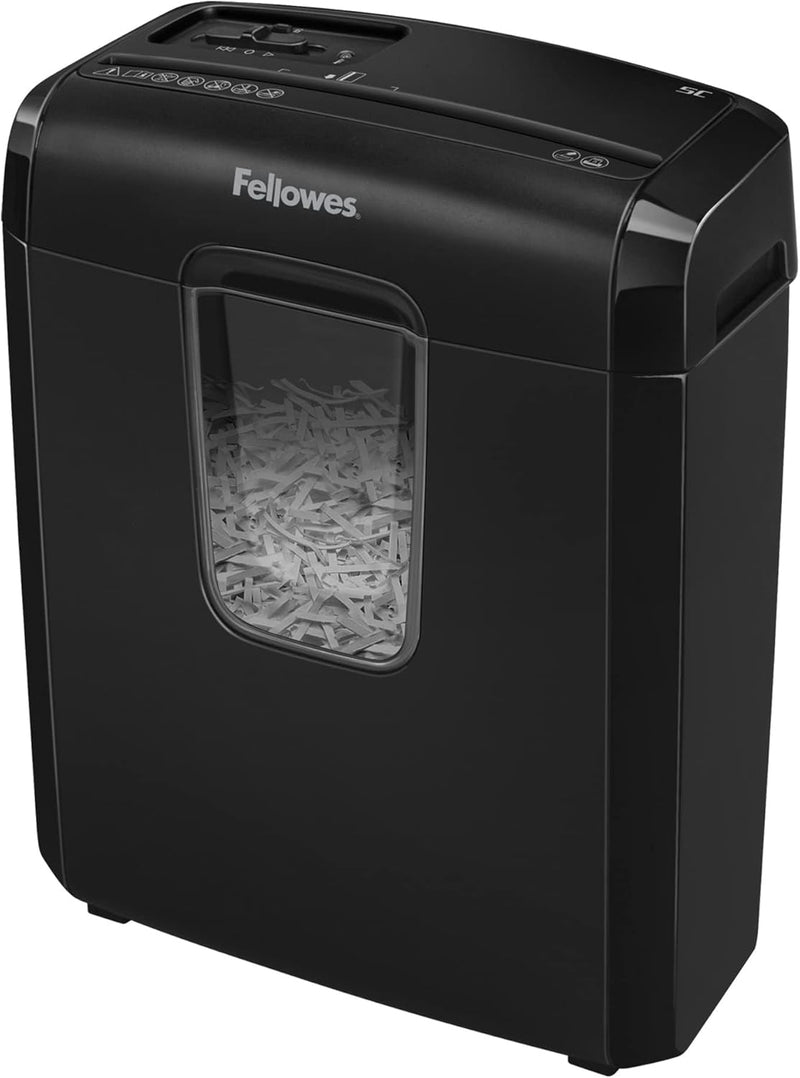 Fellowes Aktenvernichter 6 Blatt Partikelschnitt (P4), Papierschredder für Zuhause, Powershred 6C, S