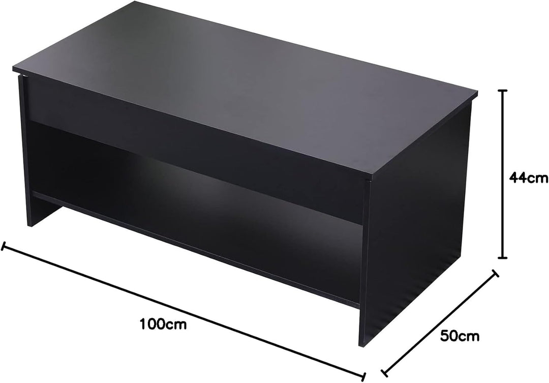 Happy Garden Couchtisch mit hochklappbarer Platte schwarz Hedda