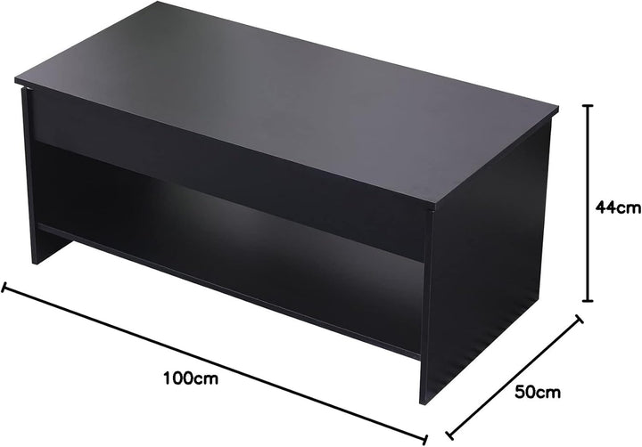 Happy Garden Couchtisch mit hochklappbarer Platte schwarz Hedda