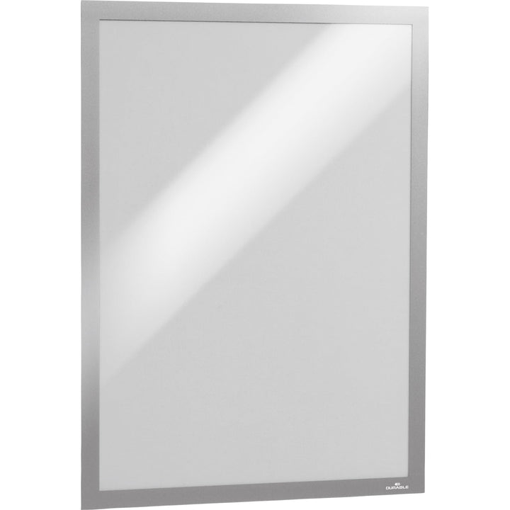 Durable Info-Rahmen Duraframe (A3, selbstklebend mit Magnetverschluss) 2 Stück, silber, 487323 DIN A