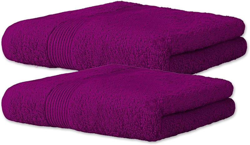 CelinaTex Bari Handtuch Set 2-teilig 1x 70 x 140 cm 1x 80 x 200 cm lila Baumwolle Frotteetuch Badetu