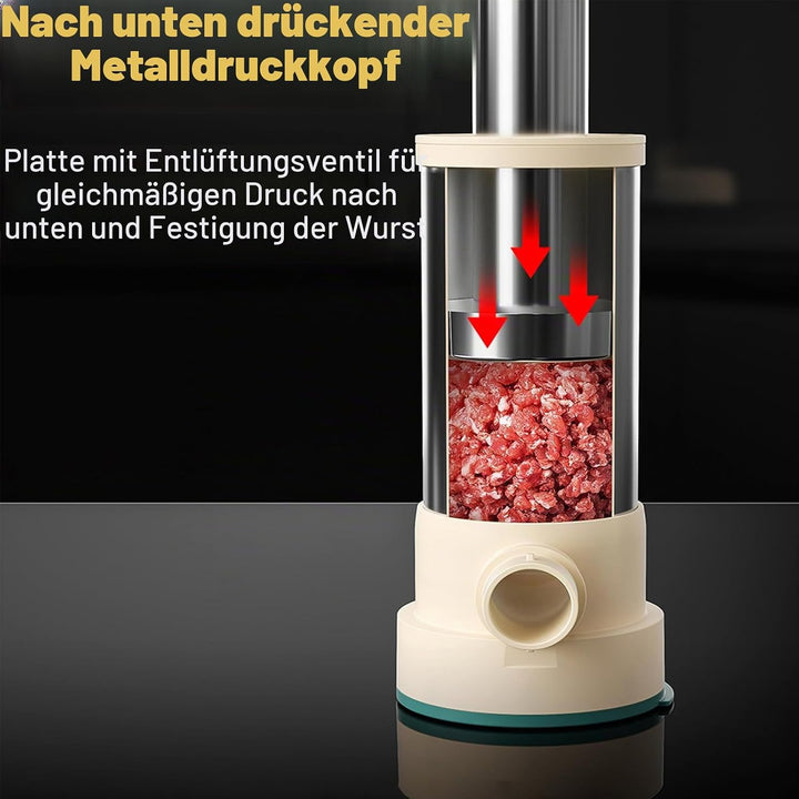 Wurstfüllmaschine Edelstahl, Manuell Wurstmaschine, Wurstfüller, Wurstfüller Füllrohre, 2 In 1 Wurst