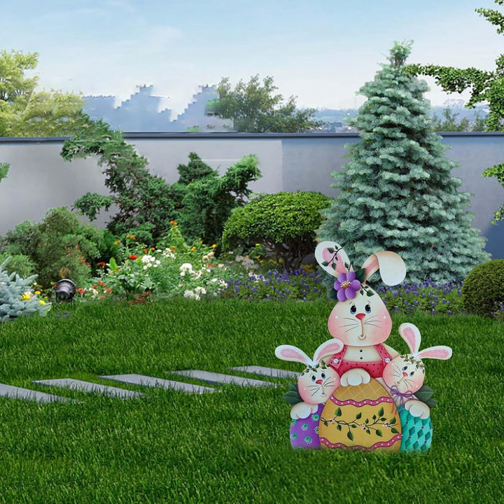 Osterhase Osterdeko Hase Gartendeko Figur Vintage Deko Frühling Gartendeko Metall Ostereier Osterdek