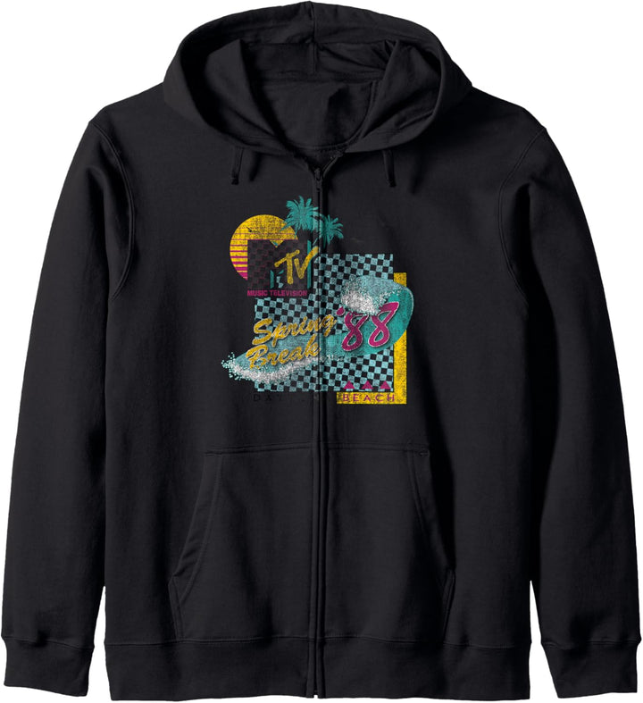 MTV Spring Break '88 Vintage Surf-Grafik Kapuzenjacke
