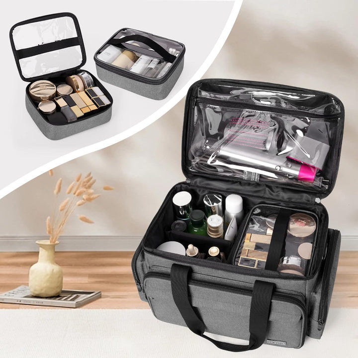 BAFASO Make up Organizer Tasche, Kosmetiktasche für Frauen, Kulturtasche Damen Gross, Tragetasche fü