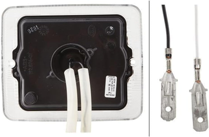 HELLA - Schlussleuchte - LED - 24V - Einbau - Lichtscheibenfarbe: rot - Kabel: 100mm - Stecker: Flac