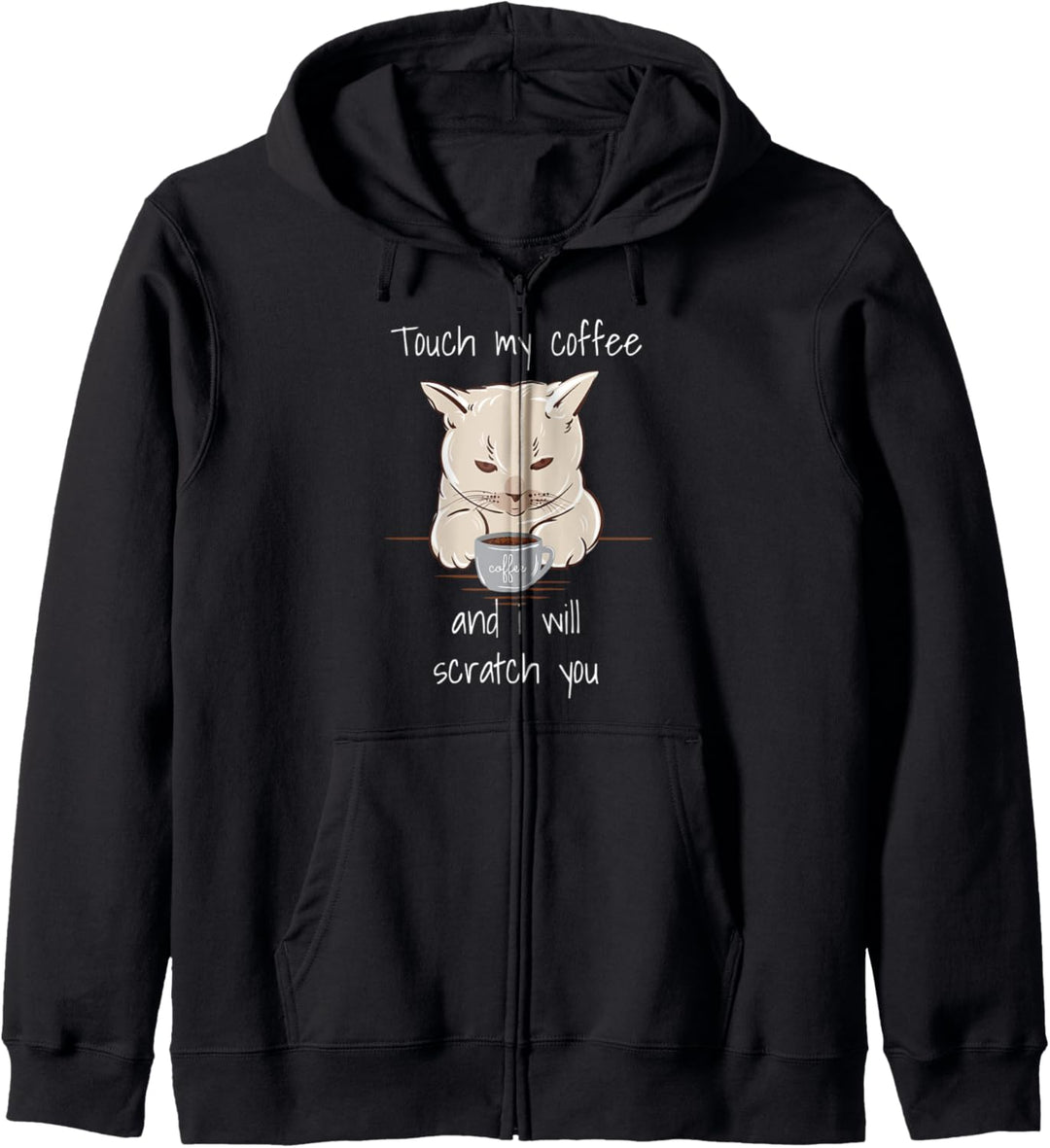 Lustige Katze Kaffee Genervt Montag Büro Kapuzenjacke