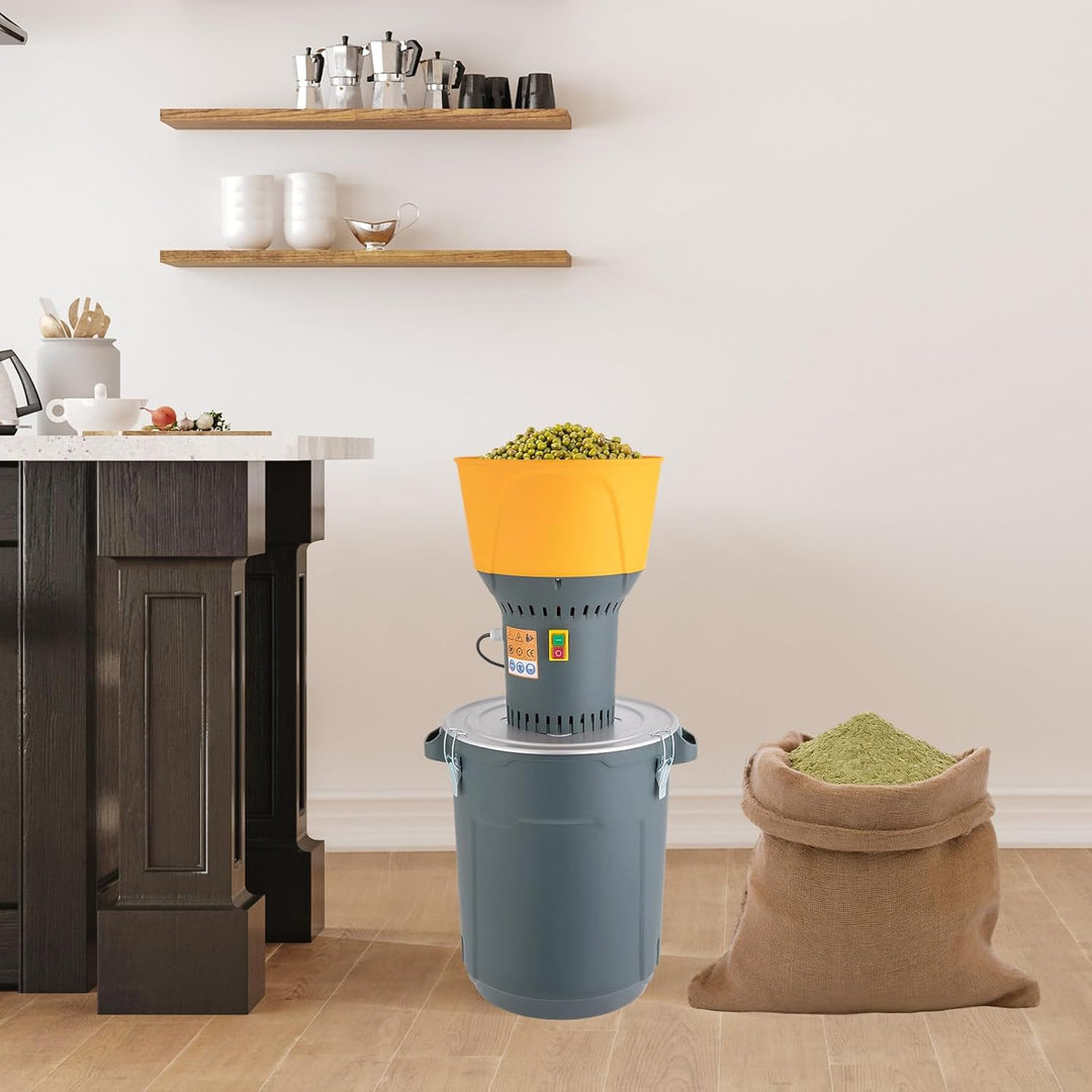 Getreidemühle 1300W 50L mit 5 Sieben Kupfermotor | Elektrische Getreidemühle, 50L Auffangbehälter, 5